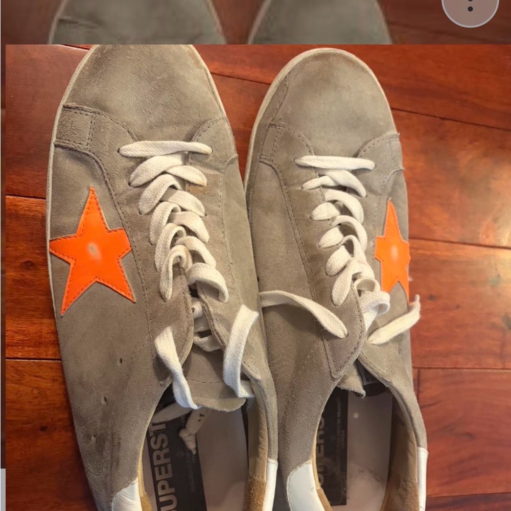 Gray and Orange golden goose Men's Sneakers